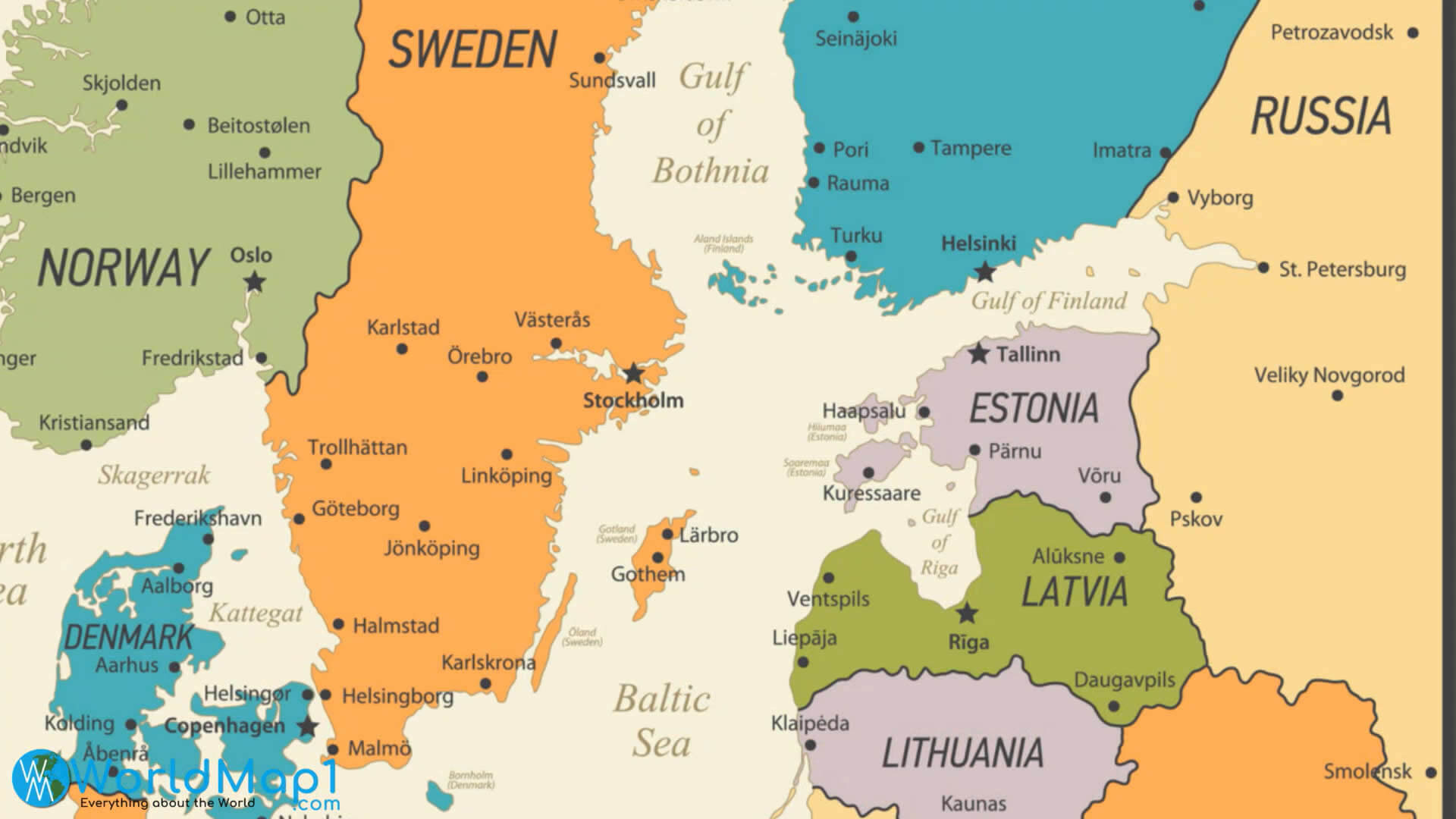 Stockholm and Sweden Map